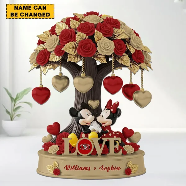 San Francisco 49ers Mickey Flowers Tree Acrylic Block SPTFTAB005 - Image 2
