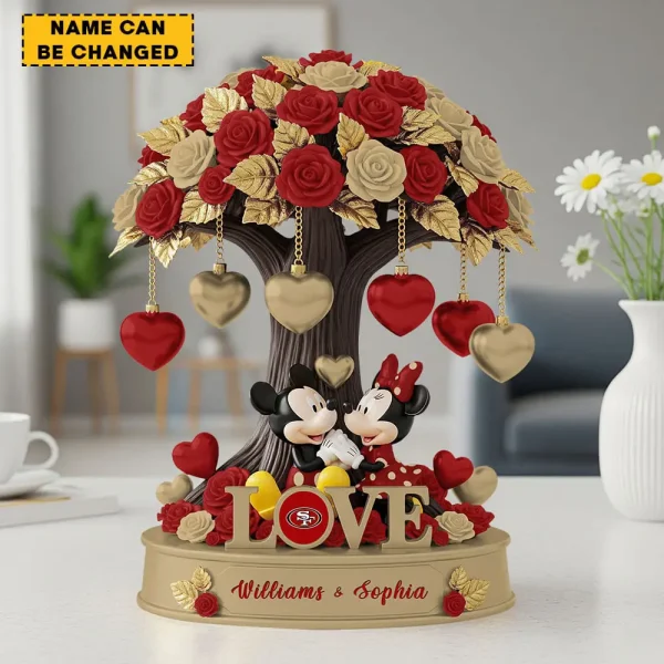 San Francisco 49ers Mickey Flowers Tree Acrylic Block SPTFTAB005
