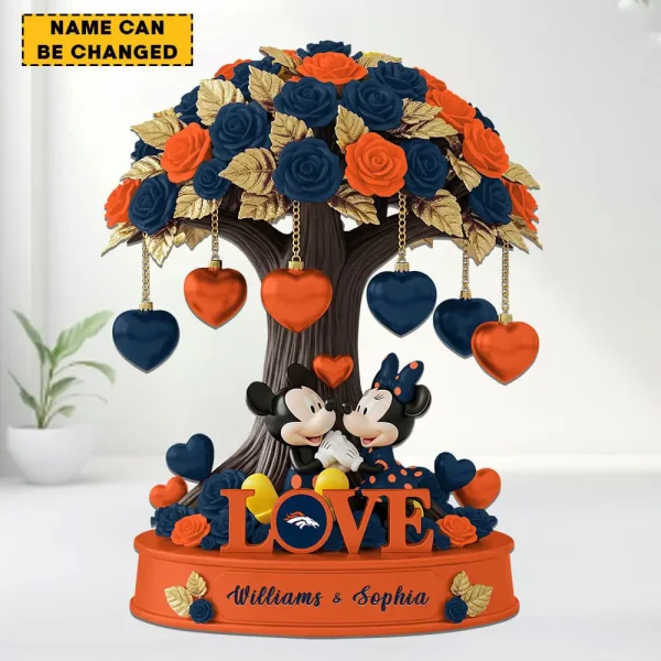 Denver Broncos Mickey Flowers Tree Acrylic Block SPTFTAB007 - Image 2