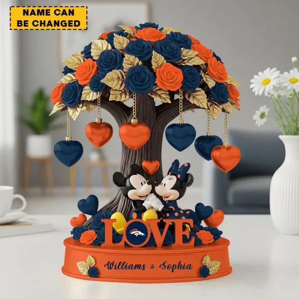 Denver Broncos Mickey Flowers Tree Acrylic Block SPTFTAB007