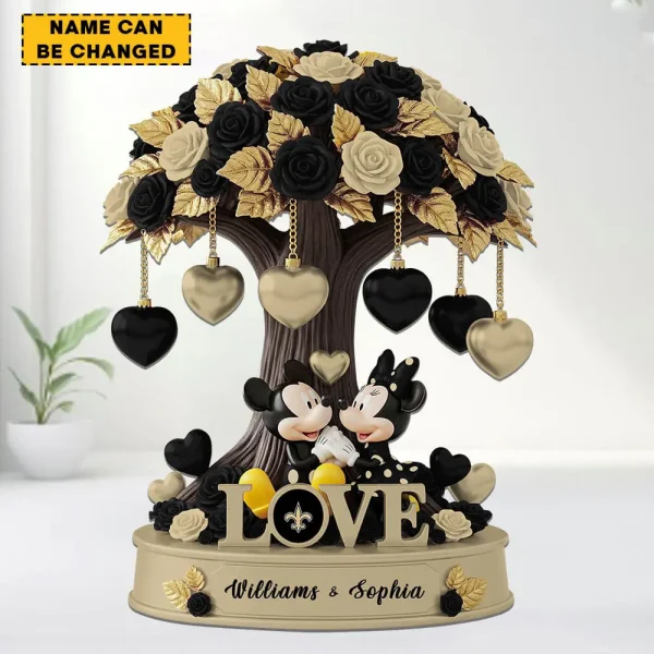 New Orleans Saints Mickey Flowers Tree Acrylic Block SPTFTAB009 - Image 2
