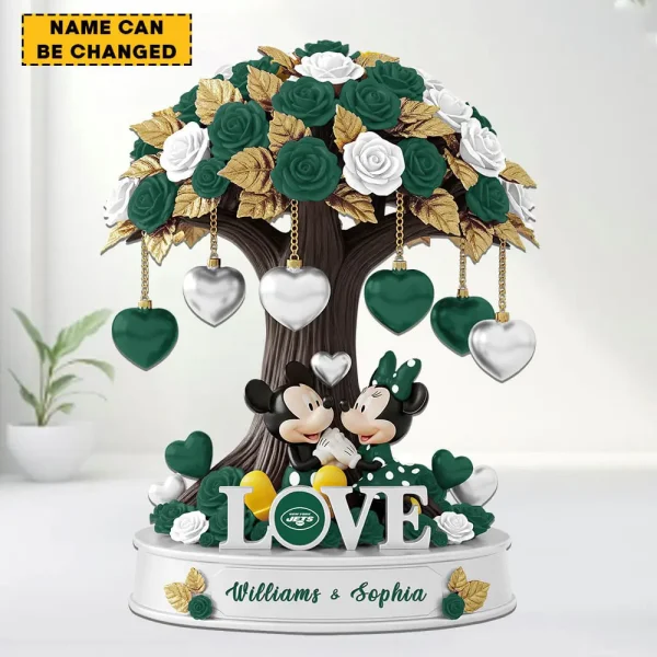 New York Jets Mickey Flowers Tree Acrylic Block SPTFTAB011 - Image 2