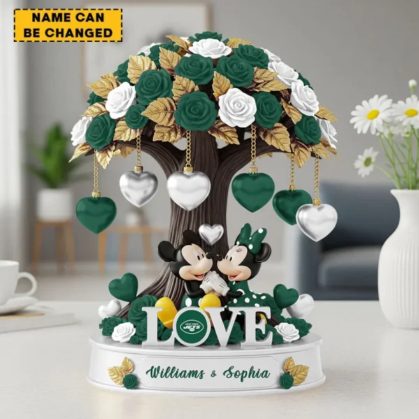 New York Jets Mickey Flowers Tree Acrylic Block SPTFTAB011