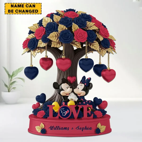 Houston Texans Mickey Flowers Tree Acrylic Block SPTFTAB013 - Image 2