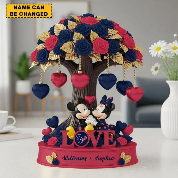 Houston Texans Mickey Flowers Tree Acrylic Block SPTFTAB013