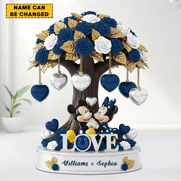 Indianapolis Colts Mickey Flowers Tree Acrylic Block SPTFTAB014 - Image 2