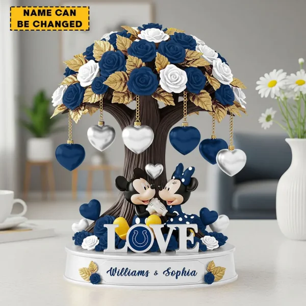 Indianapolis Colts Mickey Flowers Tree Acrylic Block SPTFTAB014