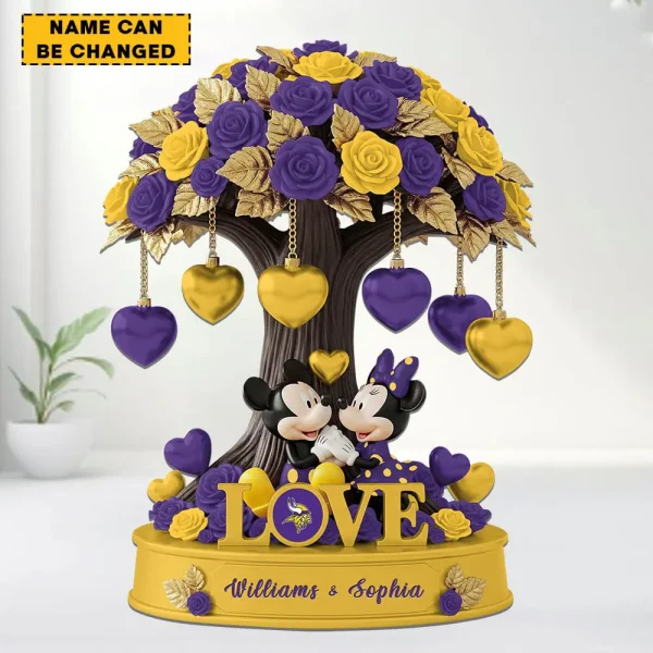 Minnesota Vikings Mickey Flowers Tree Acrylic Block SPTFTAB015 - Image 2