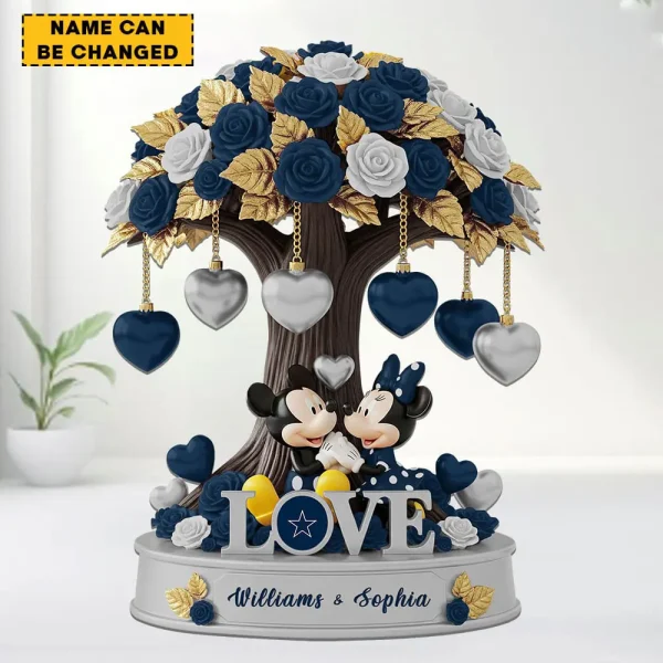 Dallas Cowboys Mickey Flowers Tree Acrylic Block SPTFTAB017 - Image 2