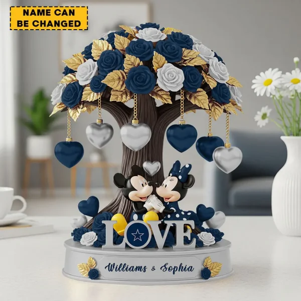 Dallas Cowboys Mickey Flowers Tree Acrylic Block SPTFTAB017