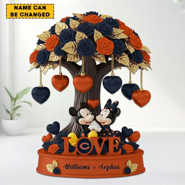 Chicago Bears Mickey Flowers Tree Acrylic Block SPTFTAB019