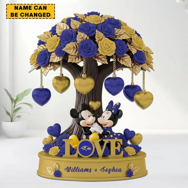 Baltimore Ravens Mickey Flowers Tree Acrylic Block SPTFTAB020 - Image 2