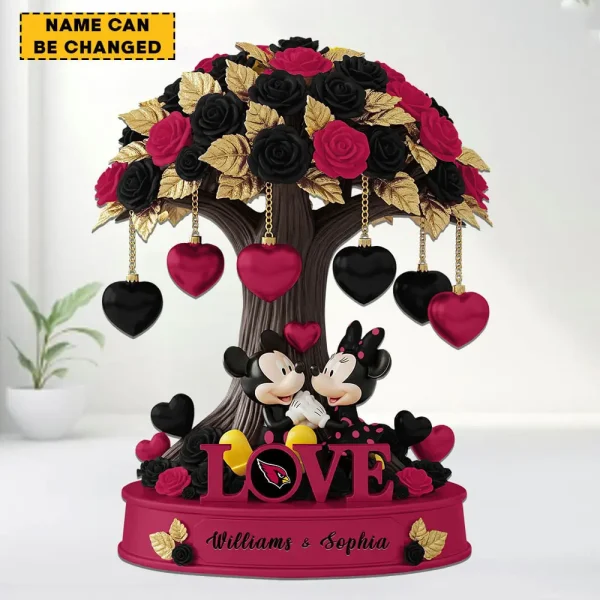 Arizona Cardinals Mickey Flowers Tree Acrylic Block SPTFTAB021 - Image 2