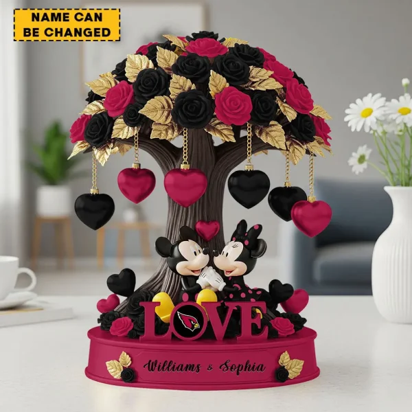 Arizona Cardinals Mickey Flowers Tree Acrylic Block SPTFTAB021