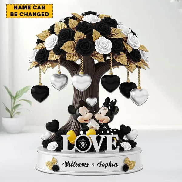 Las Vegas Raiders Mickey Flowers Tree Acrylic Block SPTFTAB022 - Image 2