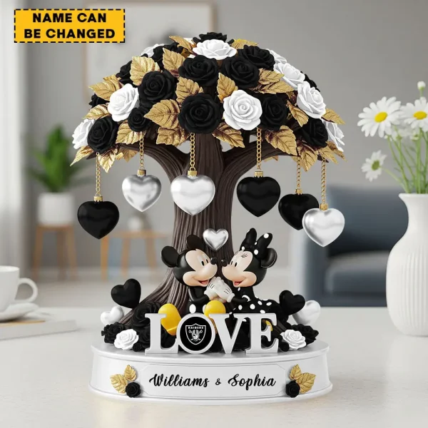 Las Vegas Raiders Mickey Flowers Tree Acrylic Block SPTFTAB022