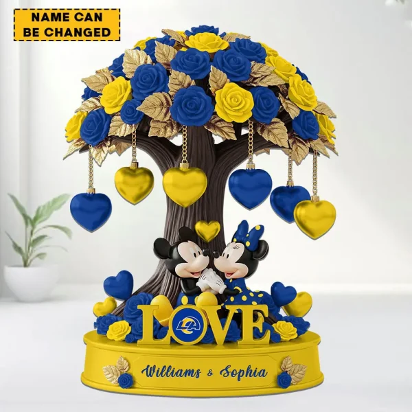 Los Angeles Rams Mickey Flowers Tree Acrylic Block SPTFTAB024 - Image 2