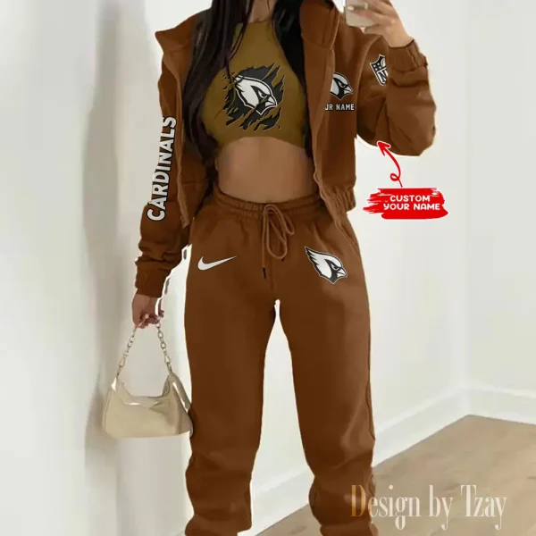 Arizona Cardinals Women's Outfit Winter Athleisure 3 Piece Set SPTWAL3PS130 - Image 3