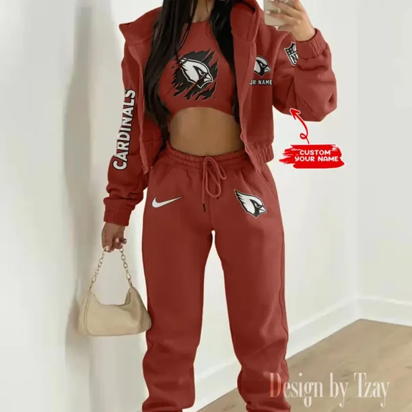 Arizona Cardinals Women's Outfit Winter Athleisure 3 Piece Set SPTWAL3PS130 - Image 5