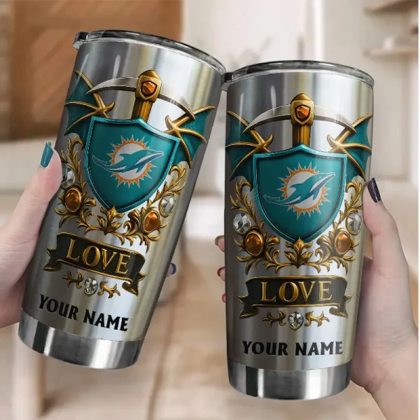 Miami Dolphins Stainless Steel Tumbler New Style SPTSSTNS005 - Image 2