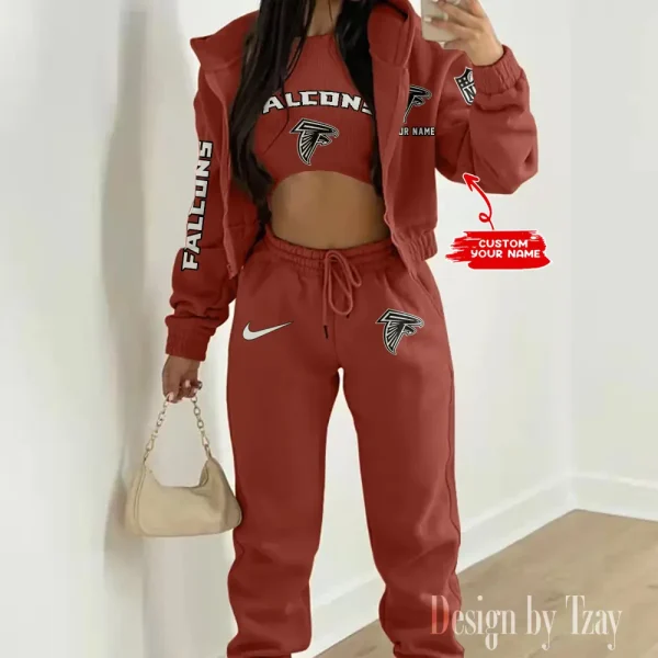 Atlanta Falcons Women's Outfit Winter Athleisure 3 Piece Set SPTWAL3PS131 - Image 2