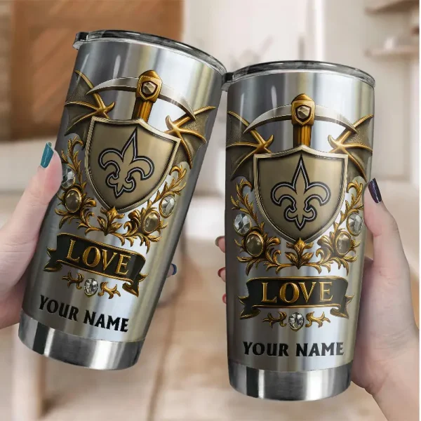 New Orleans Saints Stainless Steel Tumbler New Style SPTSSTNS016 - Image 2