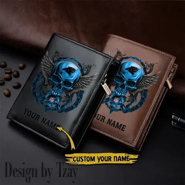 Carolina Panthers Leather Wallets Vertical Style SPTLVW792