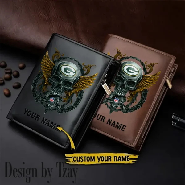 Green Bay Packers Leather Wallets Vertical Style SPTLVW799