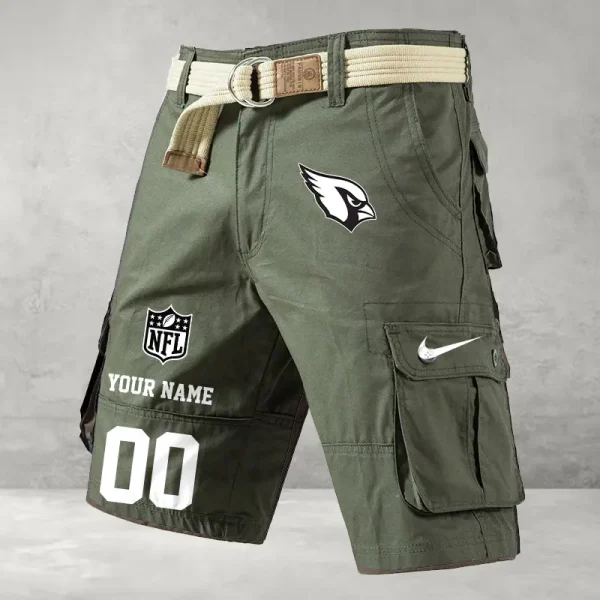 Arizona Cardinals Men's Cargo Shorts Button Trend Unique Design Team S9CSBT088 - Image 3