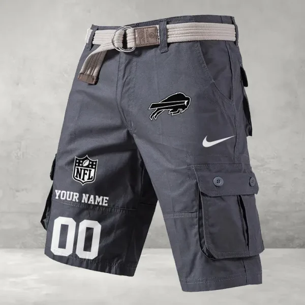 Buffalo Bills Men's Cargo Shorts Button Trend Unique Design Team S9CSBT091