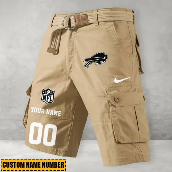 Buffalo Bills Men's Cargo Shorts Button Trend Unique Design Team S9CSBT091 - Image 4