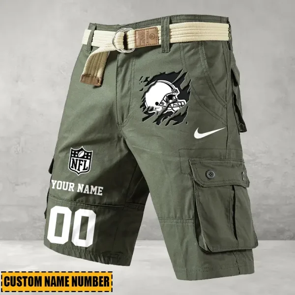 Cleveland Browns Men's Cargo Shorts Button Trend Unique Design Team S9CSBT095 - Image 4
