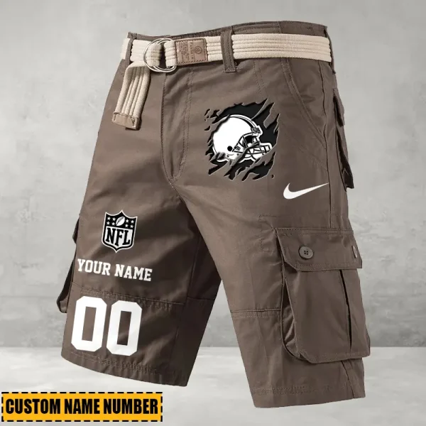 Cleveland Browns Men's Cargo Shorts Button Trend Unique Design Team S9CSBT095