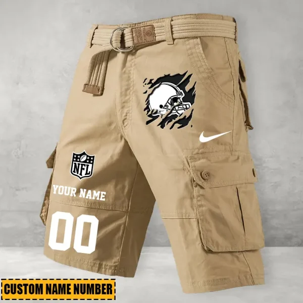 Cleveland Browns Men's Cargo Shorts Button Trend Unique Design Team S9CSBT095 - Image 5