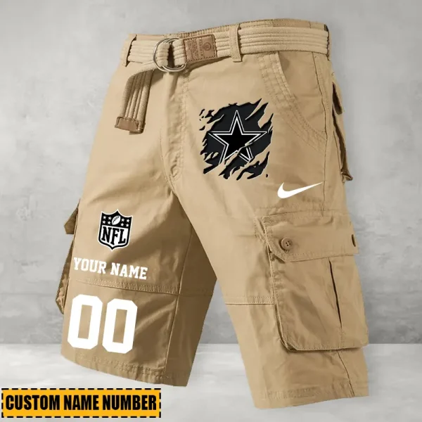 Dallas Cowboys Men's Cargo Shorts Button Trend Unique Design Team S9CSBT096 - Image 3