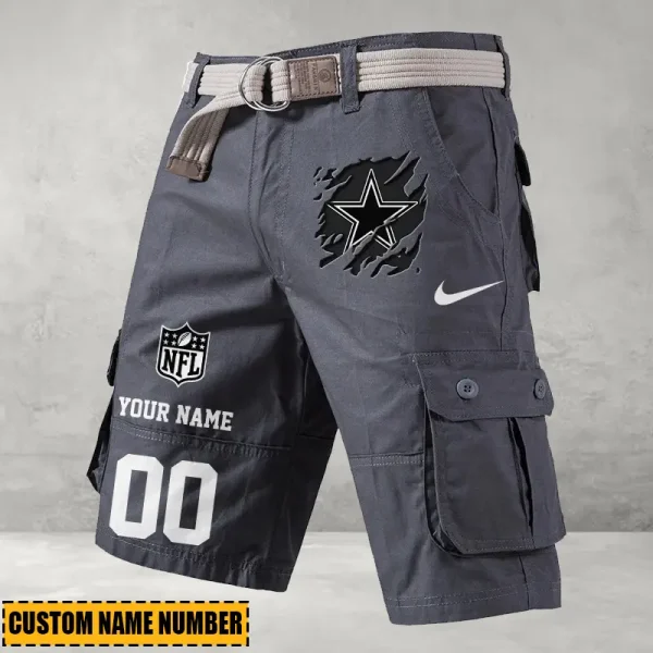 Dallas Cowboys Men's Cargo Shorts Button Trend Unique Design Team S9CSBT096