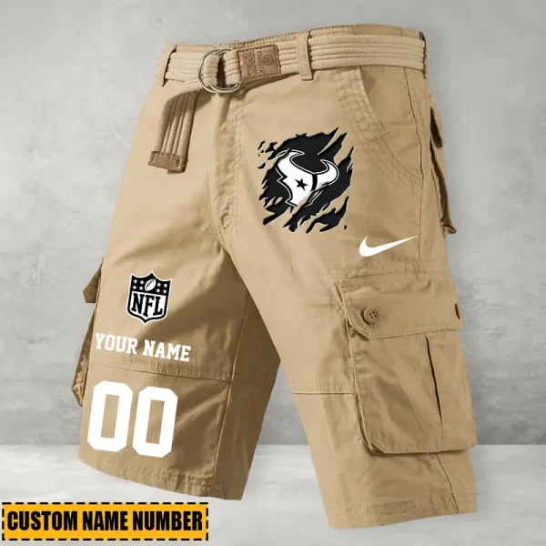 Houston Texans Men's Cargo Shorts Button Trend Unique Design Team S9CSBT100 - Image 2