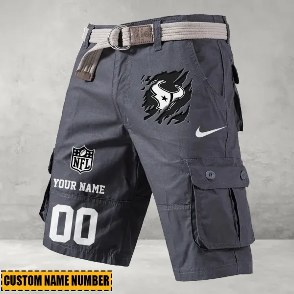 Houston Texans Men's Cargo Shorts Button Trend Unique Design Team S9CSBT100 - Image 5