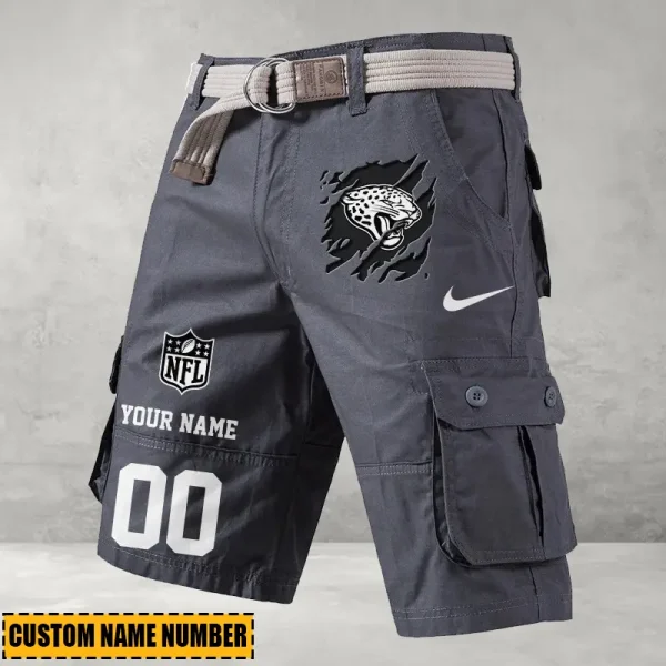 Jacksonville Jaguars Men's Cargo Shorts Button Trend Unique Design Team S9CSBT102 - Image 4