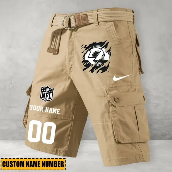 Los Angeles Rams Men's Cargo Shorts Button Trend Unique Design Team S9CSBT106 - Image 2