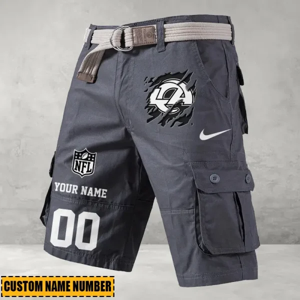 Los Angeles Rams Men's Cargo Shorts Button Trend Unique Design Team S9CSBT106 - Image 4