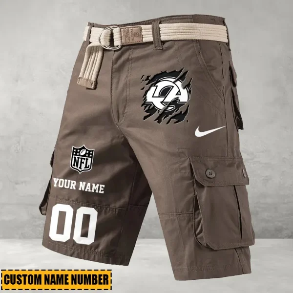 Los Angeles Rams Men's Cargo Shorts Button Trend Unique Design Team S9CSBT106 - Image 5