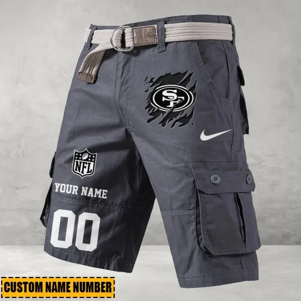 San Francisco 49ers Men's Cargo Shorts Button Trend Unique Design Team S9CSBT115