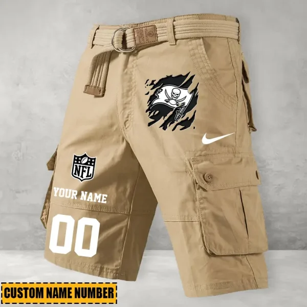 Tampa Bay Buccaneers Men's Cargo Shorts Button Trend Unique Design Team S9CSBT117 - Image 2