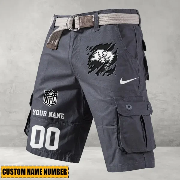 Tampa Bay Buccaneers Men's Cargo Shorts Button Trend Unique Design Team S9CSBT117 - Image 4