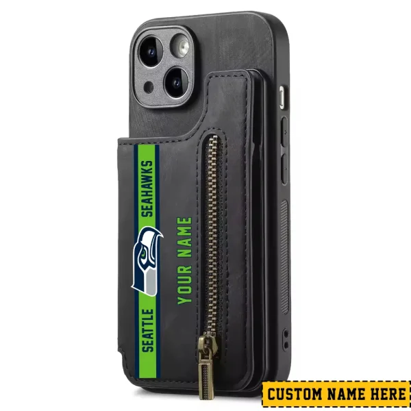 Seattle Seahawks Zipper Cards Solt Wallet Leather Case New 2025 SPTZCSWLC096