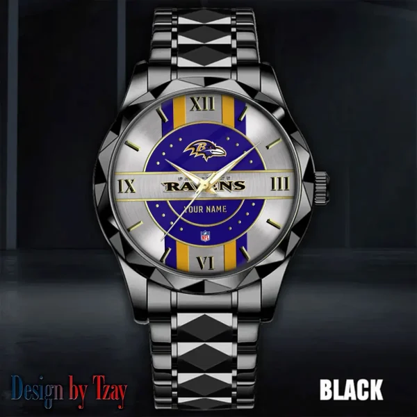 Baltimore Ravens Business Watch For Men Automatic Mechanical Stainless Steel Band 2025 SPTDMW483 - Image 2