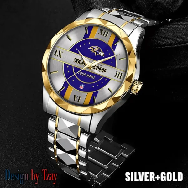 Baltimore Ravens Business Watch For Men Automatic Mechanical Stainless Steel Band 2025 SPTDMW483 - Image 3