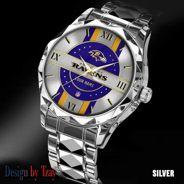 Baltimore Ravens Business Watch For Men Automatic Mechanical Stainless Steel Band 2025 SPTDMW483