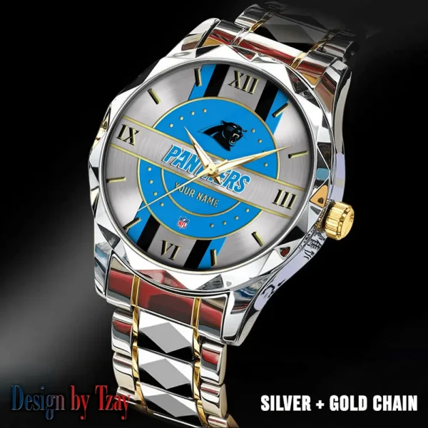 Carolina Panthers Business Watch For Men Automatic Mechanical Stainless Steel Band 2025 SPTDMW485